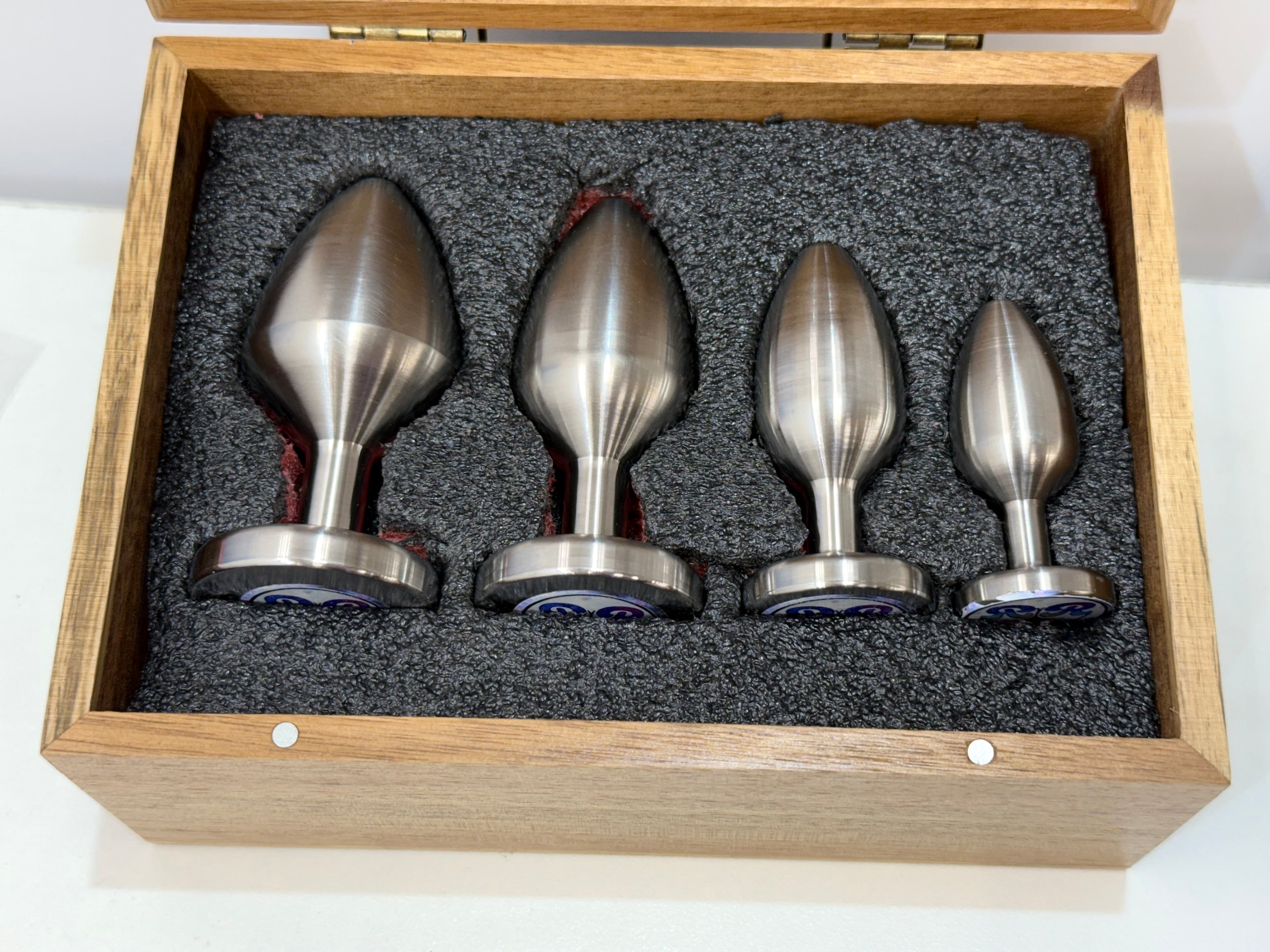 Precision Machined Titanium Butt Plug Starter Kit 4 pieces 20mm, 25mm, 32mm, & 36mm